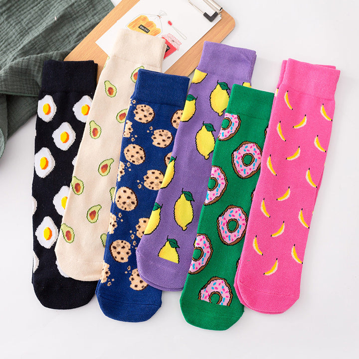 3 Pairs "Become a Fruit" Cotton Socks Women's Socks