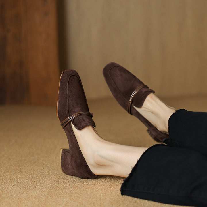 Women's Suede Leather Handmade Loafers "SuedeCraft Luxora"