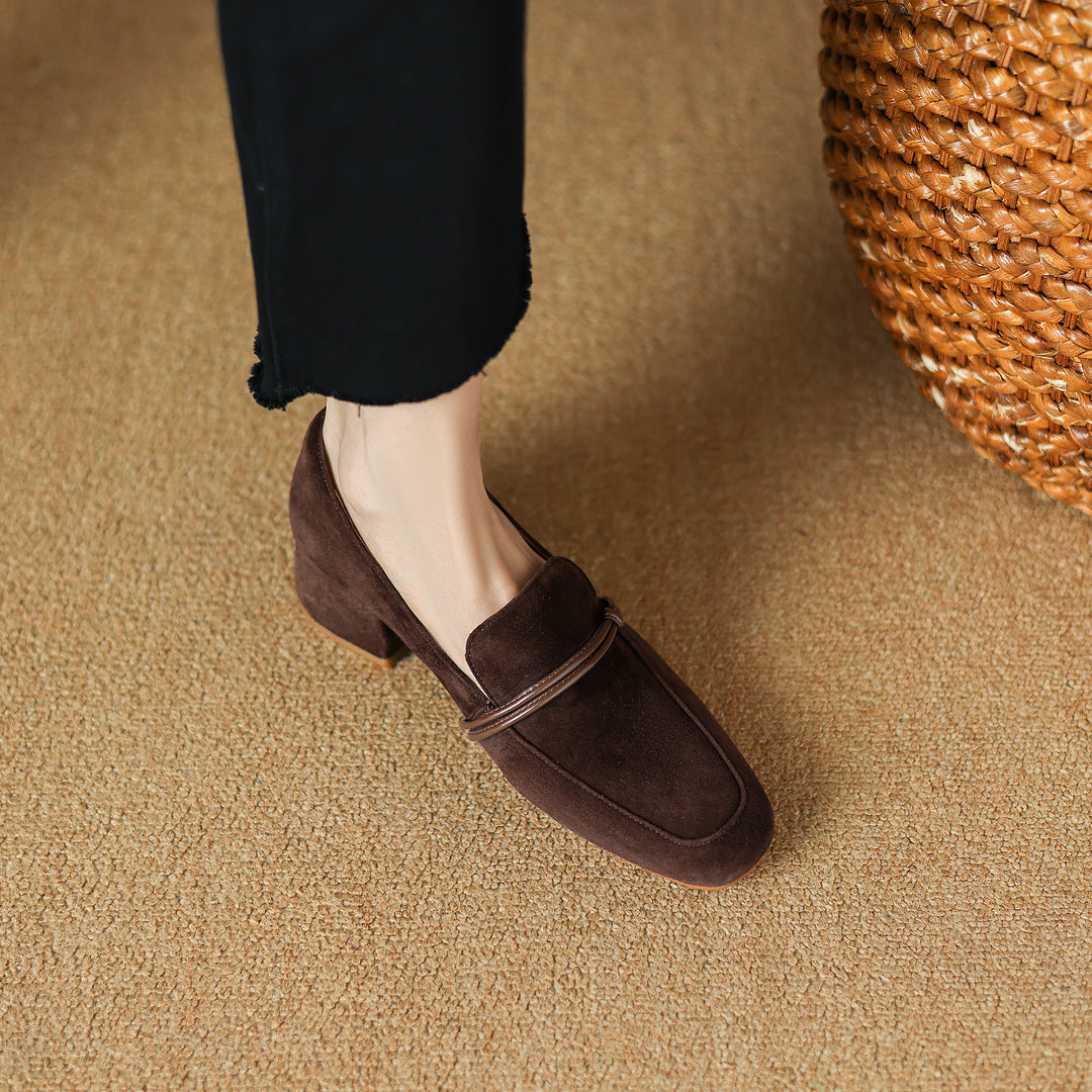 Women's Suede Leather Handmade Loafers "SuedeCraft Luxora"