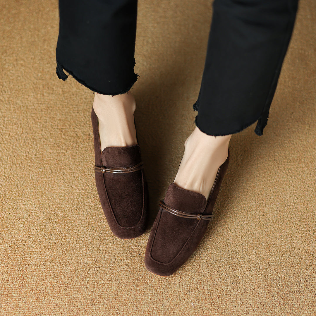 Women's Suede Leather Handmade Loafers "SuedeCraft Luxora"