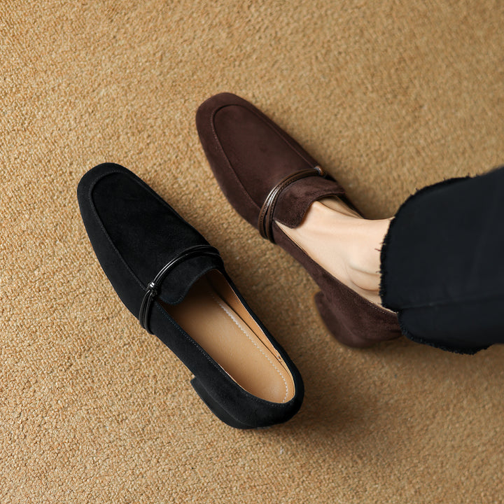 Women's Suede Leather Handmade Loafers "SuedeCraft Luxora"