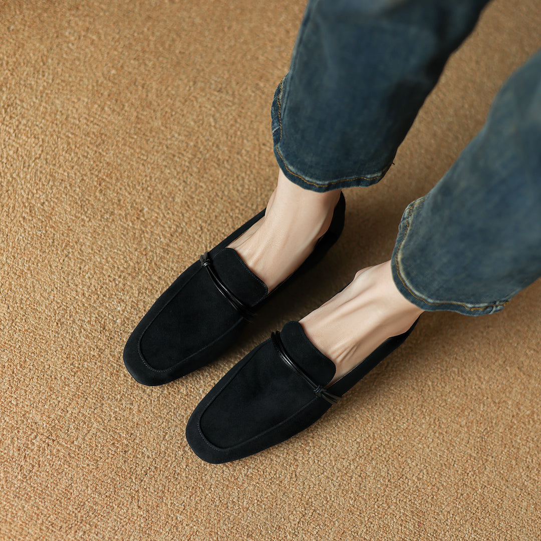 Women's Suede Leather Handmade Loafers "SuedeCraft Luxora"