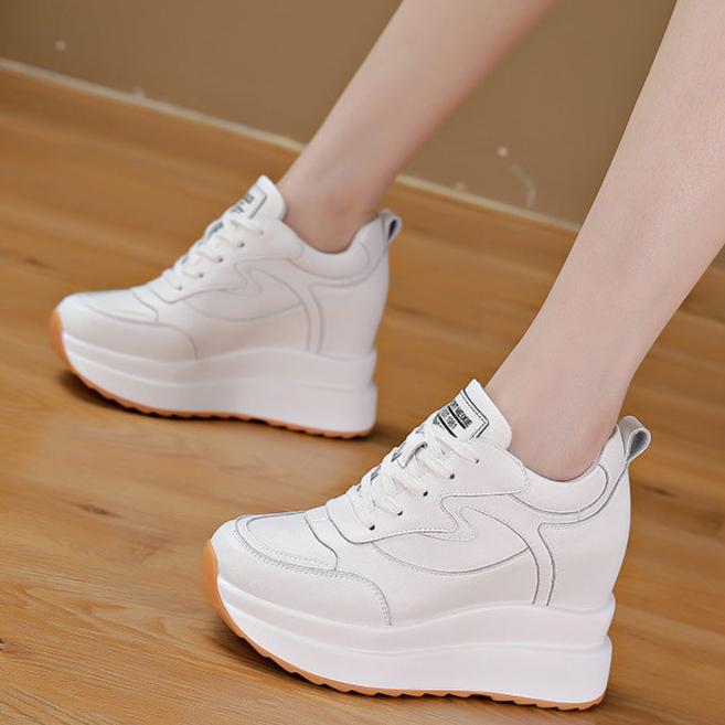 Womens Wedge Platform Sneakers High Hidden Heel Sneakers