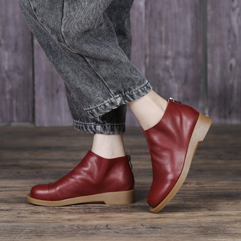 Womens Genuine Leather Handmade Ankle Boots