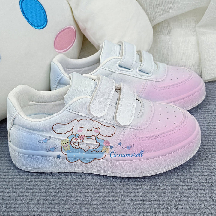 Kawaii Dog Student Sneakers Kids Size with Velcro Fastener