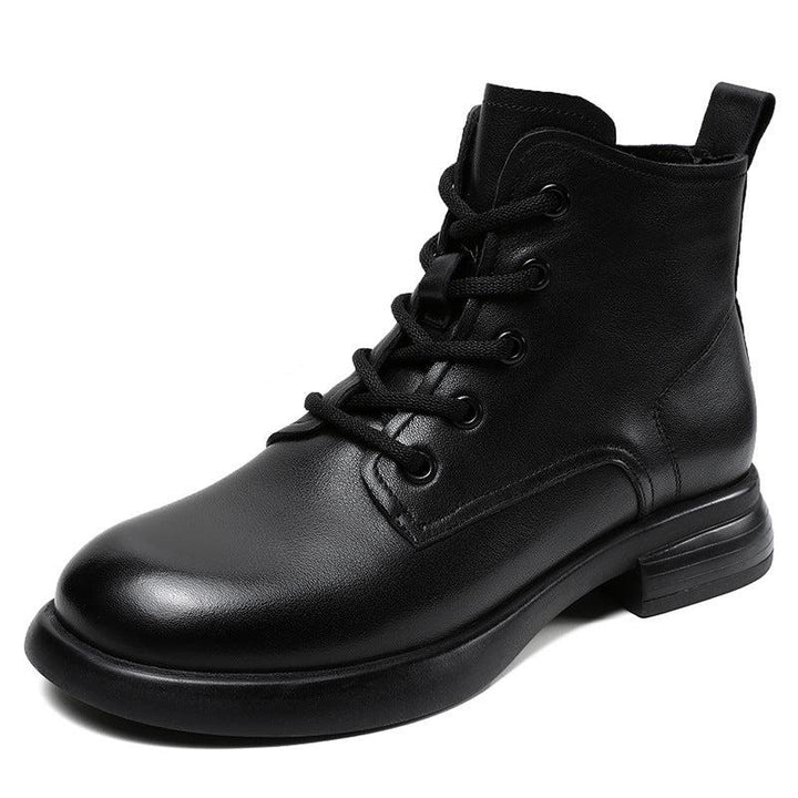 Retro Handmade Genuine Leather Women's Lace-up Boots