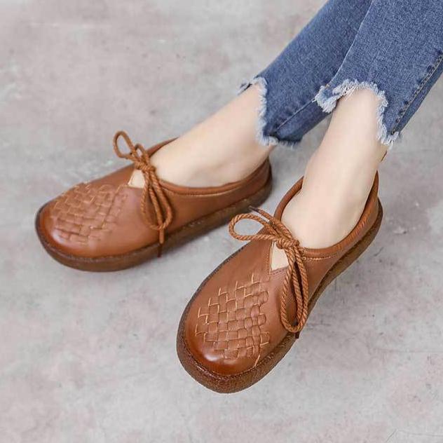 Handmade Woven Retro Casual Walking Shoes Women's Flats