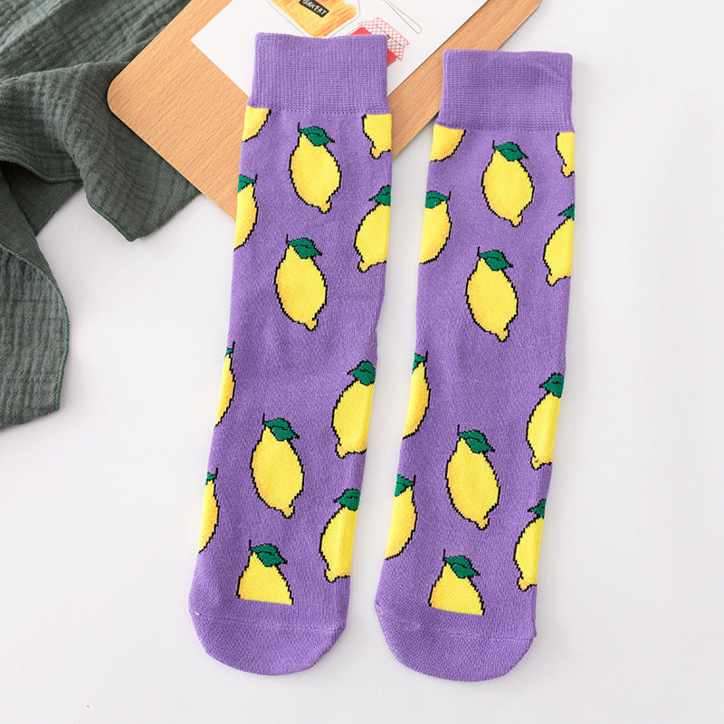 3 Pairs "Become a Fruit" Cotton Socks Women's Socks