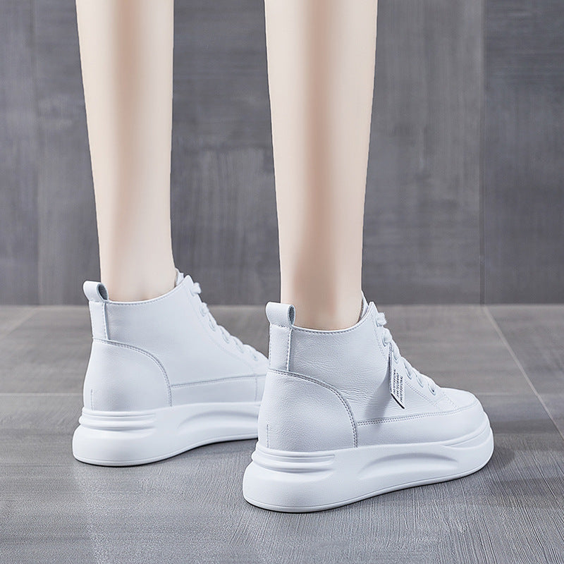 Women's High-top Platform Leather Sneakers