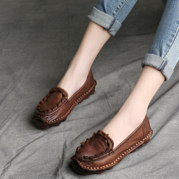 Womens Handmade Ethnic Comfortable Retro Shoes Loafer