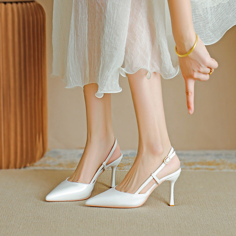 Pointed Toe High Heeled Sandals Patent Leather Women's Shoes