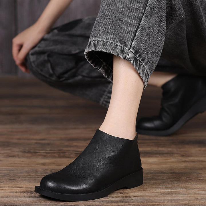 Womens Genuine Leather Handmade Ankle Boots