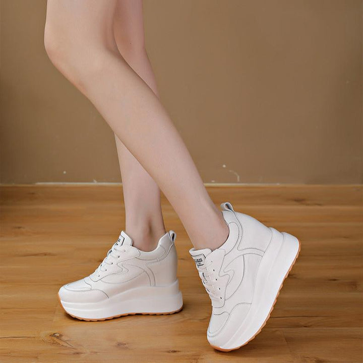 Womens Wedge Platform Sneakers High Hidden Heel Sneakers