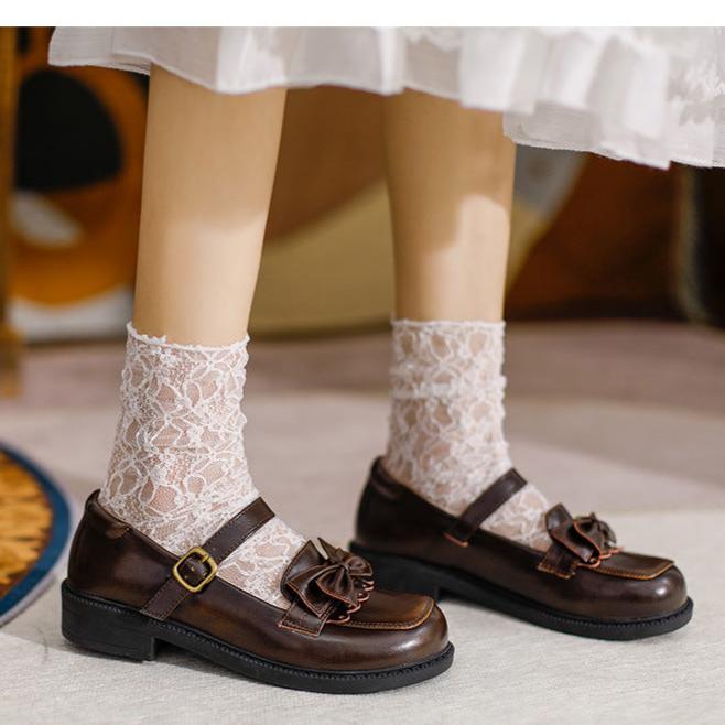 Japanese Preppy Style Retro Bow Mary Jane Shoes Women's Shoes