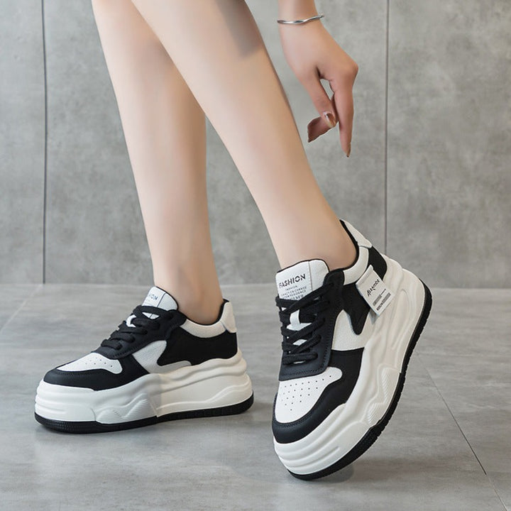 Women's Platform Casual Leather Board Shoes Sneakers