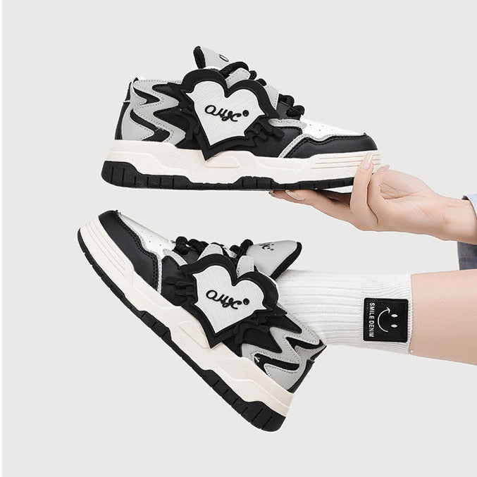 Women's Casual Platform Board Shoes Sweet Heart Sneakers