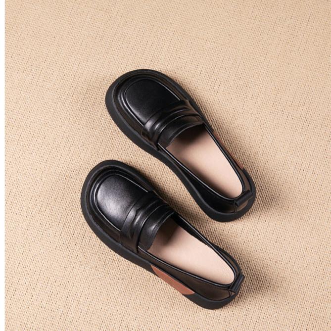 Women's Casual Platform Loafers, Retro Style Flats Soft Thick-soled Walking Shoes