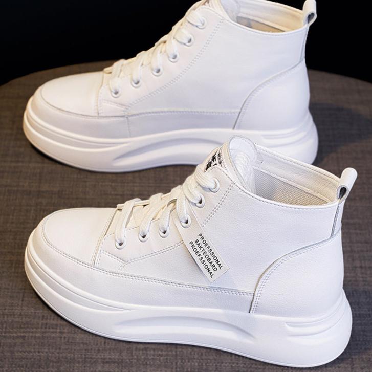 Women's High-top Platform Leather Sneakers