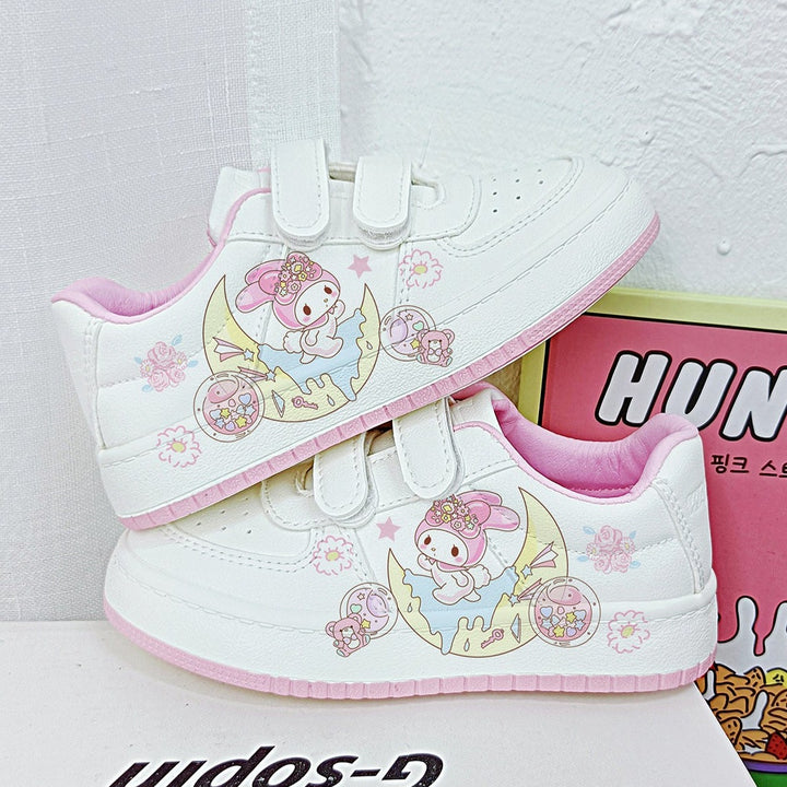 Pink Kawaii Melody Student Sneakers Kids Size with Velcro Fastener