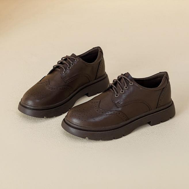 British Style Classic Lace-Up Brogues Leather Oxford Shoes