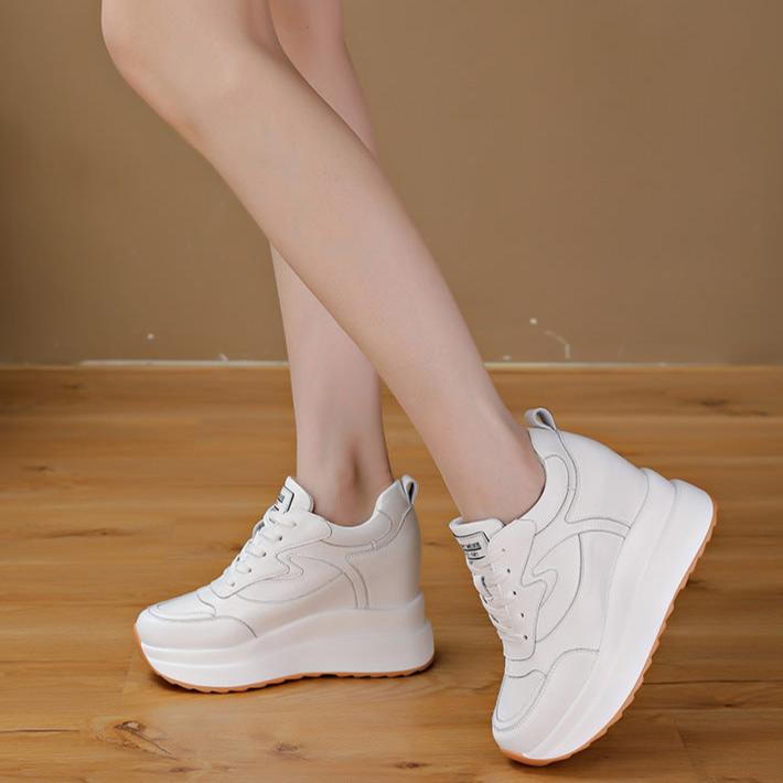 Womens Wedge Platform Sneakers High Hidden Heel Sneakers