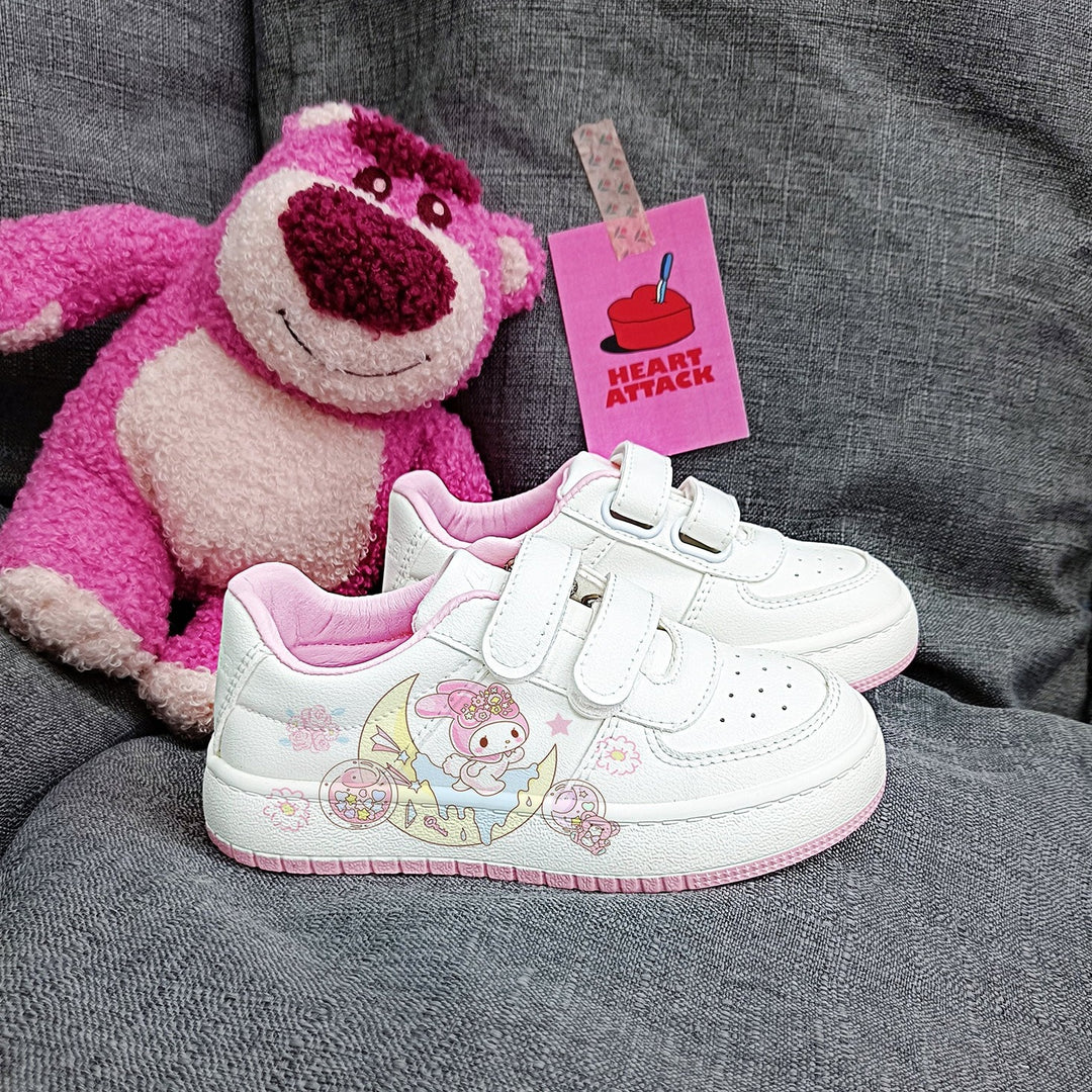 Pink Kawaii Melody Student Sneakers Kids Size with Velcro Fastener