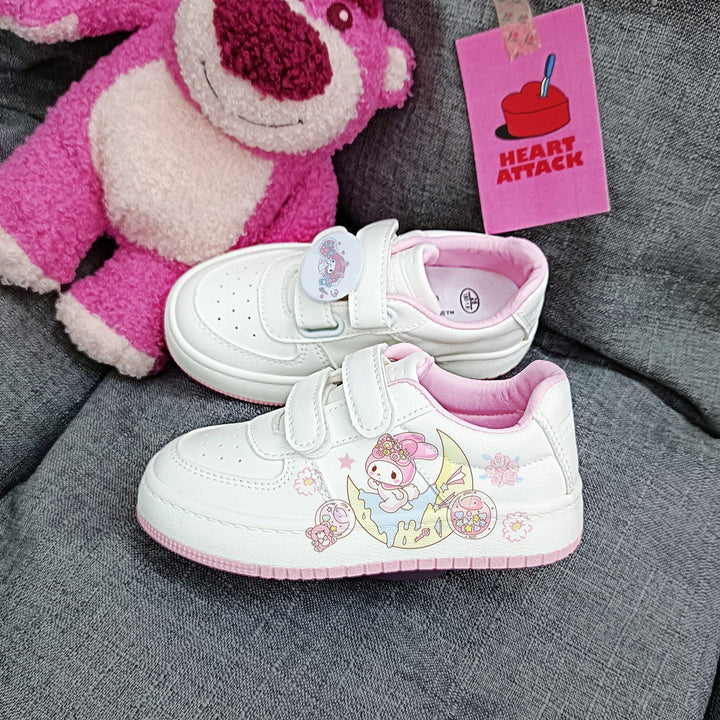 Pink Kawaii Melody Student Sneakers Kids Size with Velcro Fastener