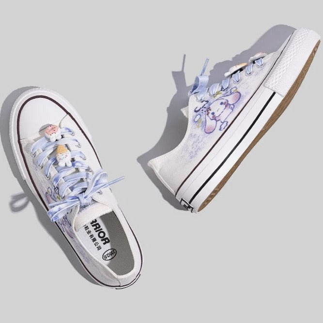 Womens Hand-painted Cute Canvas Tennis Shoes Low-top