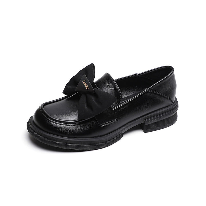 Women's Chunky Heel Bow Loafers Shoes