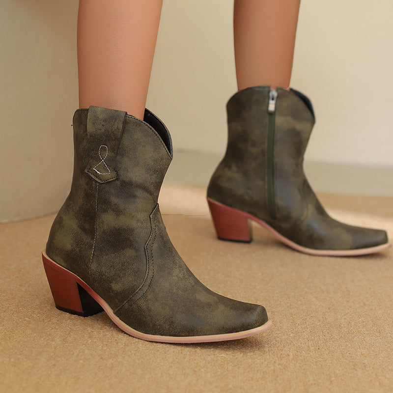 Cowboy Boots for Women Cowgirl Pointed Toe Western Short Boots