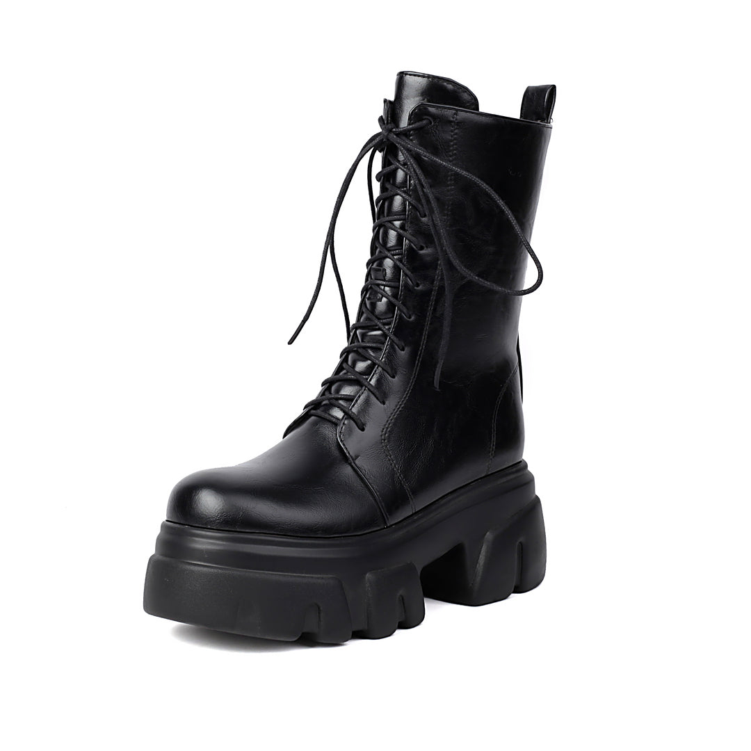 Women's Thick Heel Motorcycle Short Boots