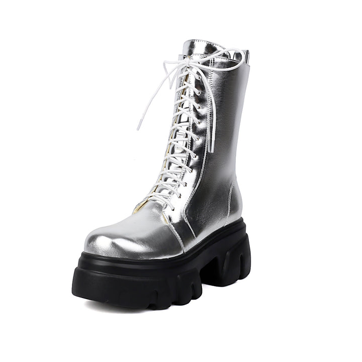 Women's Thick Heel Motorcycle Short Boots