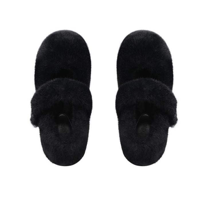 Women Faux-Fur Loafers Cute Winter Fleece Flat Casual Shoes