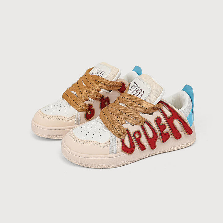 Women's Casual Platform Board Shoes Cartoon Letters Sneakers