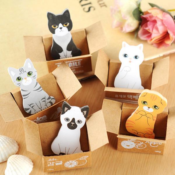 Cute Cat In A Box Sticky Notes