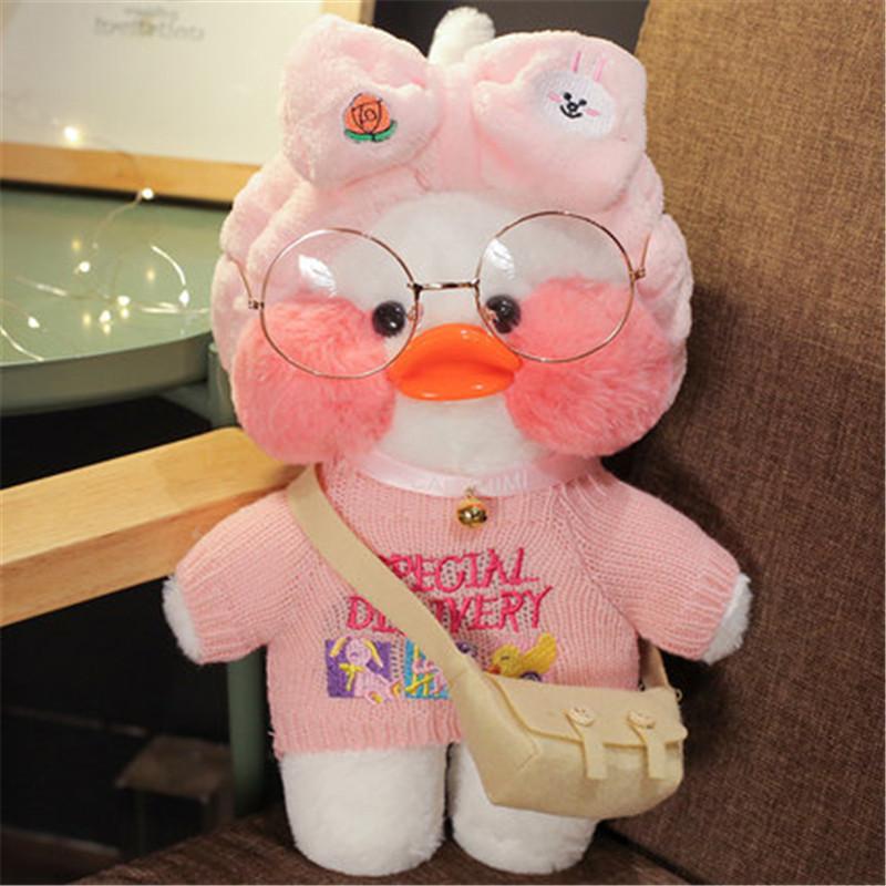 White LaLafanfan Duck Plush Toy