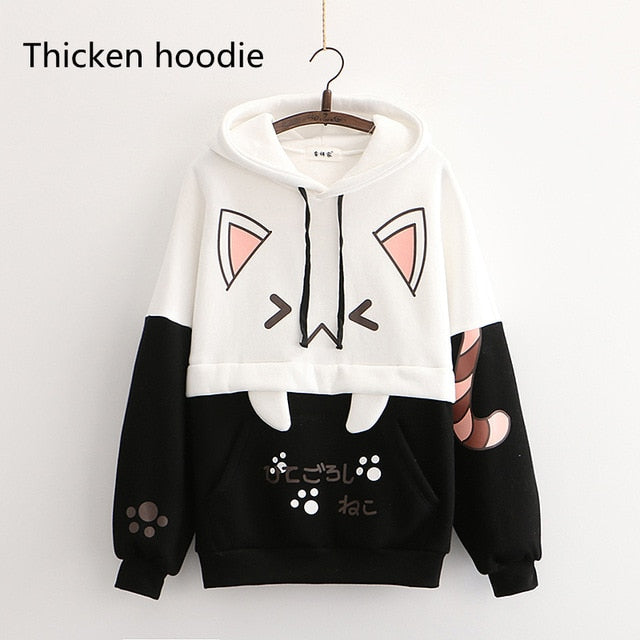 Kawaii cat 2025 ear hoodie