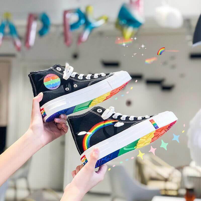 Rainbow hot sale canvas shoes