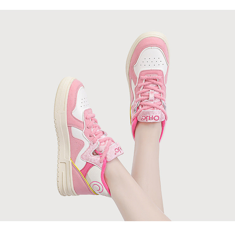 Womens Kawaii Pink Sneakers Shoes